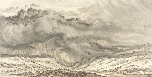 Snowdon, An Approaching Storm, 1853 (toll és szürke mosás papíron)